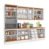 Cozinha Completa Aspen 13 Portas 4 Gavetas com Vidro Branco/Cinamomo - Fellicci