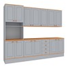Cozinha Completa Aspen 13 Portas 4 Gavetas com Vidro Cinza/Cinamomo - Fellicci