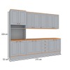 Cozinha Completa Aspen 13 Portas 4 Gavetas com Vidro Cinza/Cinamomo - Fellicci