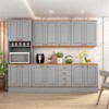 Cozinha Completa Aspen 13 Portas 4 Gavetas com Vidro Cinza/Cinamomo - Fellicci