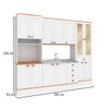 Cozinha Completa Aspen 13 Portas 5 Gavetas com Vidro Ca03st Branco/Cinamomo - Fellicci