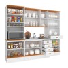 Cozinha Completa Aspen 13 Portas 5 Gavetas com Vidro Ca03st Branco/Cinamomo - Fellicci