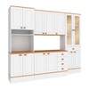 Cozinha Completa Aspen 13 Portas 5 Gavetas com Vidro Branco/Cinamomo - Fellicci