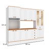 Cozinha Completa Aspen 13 Portas 5 Gavetas com Vidro Branco/Cinamomo - Fellicci
