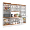 Cozinha Completa Aspen 13 Portas 5 Gavetas com Vidro Branco/Cinamomo - Fellicci