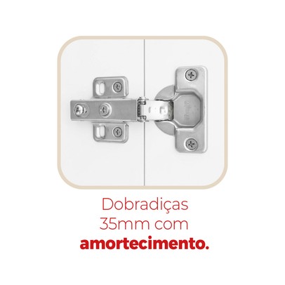 Cozinha Completa Aspen 13 Portas 5 Gavetas com Vidro Branco/Cinamomo - Fellicci