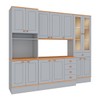 Cozinha Completa Aspen 13 Portas 5 Gavetas com Vidro Cinza/Cinamomo - Fellicci