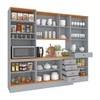 Cozinha Completa Aspen 13 Portas 5 Gavetas com Vidro Cinza/Cinamomo - Fellicci