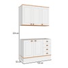 Cozinha Compacta Aspen 5 Portas 4 Gavetas Branco/Cinamomo - Fellicci