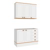 Cozinha Compacta Aspen 5 Portas 4 Gavetas Branco/Cinamomo - Fellicci
