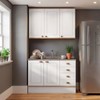 Cozinha Compacta Aspen 5 Portas 4 Gavetas Branco/Cinamomo - Fellicci