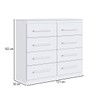 Cômoda Arizona Plus 8 Gavetas 100% Mdf Branco - Doripel Móveis