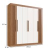 Guarda-Roupa Casal Copenhague 6 Portas 4 Gavetas 100% Mdf Ripado Off White/Nogueira - Doripel Móveis