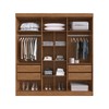 Guarda-Roupa Casal Copenhague 6 Portas 4 Gavetas 100% Mdf Ripado Off White/Nogueira - Doripel Móveis