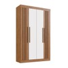 Guarda-Roupa Solteiro Zurique 4 Portas 2 Gavetas 100% Mdf Ripado Off White/Nogueira - Doripel Móveis
