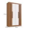 Guarda-Roupa Solteiro Zurique 4 Portas 2 Gavetas 100% Mdf Ripado Off White/Nogueira - Doripel Móveis