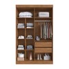 Guarda-Roupa Solteiro Zurique 4 Portas 2 Gavetas 100% Mdf Ripado Off White/Nogueira - Doripel Móveis