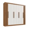 Guarda-Roupa Casal Torino 8 Portas 4 Gavetas 100% Mdf Ripado Off White/Nogueira - Doripel Móveis
