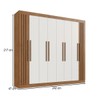 Guarda-Roupa Casal Torino 8 Portas 4 Gavetas 100% Mdf Ripado Off White/Nogueira - Doripel Móveis
