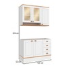 Cozinha Compacta Aspen 5 Portas 4 Gavetas com Vidro Ca08st Branco/Cinamomo - Fellicci