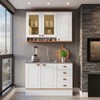 Cozinha Compacta Aspen 5 Portas 4 Gavetas com Vidro Ca08st Branco/Cinamomo - Fellicci