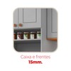Cozinha Compacta Aspen 5 Portas 4 Gavetas com Vidro Ca08st Cinza/Cinamomo- Fellicci