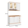 Cozinha Compacta Aspen 5 Portas 4 Gavetas com Vidro Branco/Cinamomo - Fellicci