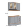 Cozinha Compacta Aspen 5 Portas 4 Gavetas com Vidro Cinza/Cinamomo - Fellicci