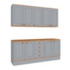Cozinha Compacta Aspen 9 Portas 4 Gavetas Cinza/Cinamomo - Fellicci