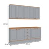 Cozinha Compacta Aspen 9 Portas 4 Gavetas Cinza/Cinamomo - Fellicci