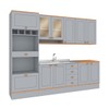 Cozinha Completa Aspen 11 Portas 4 Gavetas Ca06st Cinza/Cinamomo - Fellicci