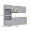 Cozinha Completa Aspen 11 Portas 4 Gavetas Ca06st Cinza/Cinamomo - Fellicci
