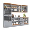 Cozinha Completa Aspen 11 Portas 4 Gavetas Ca06st Cinza/Cinamomo - Fellicci