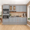 Cozinha Completa Aspen 11 Portas 4 Gavetas Ca06st Cinza/Cinamomo - Fellicci
