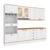 Cozinha Completa Aspen 11 Portas 4 Gavetas com Vidro Branco/Cinamomo - Fellicci