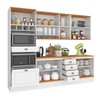 Cozinha Completa Aspen 11 Portas 4 Gavetas com Vidro Branco/Cinamomo - Fellicci