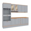 Cozinha Completa Aspen 11 Portas 4 Gavetas com Vidro Cinza/Cinamomo - Fellicci