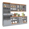 Cozinha Completa Aspen 11 Portas 4 Gavetas com Vidro Cinza/Cinamomo - Fellicci