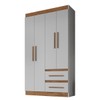 Guarda-Roupa Solteiro Palermo 4 Portas 2 Gavetas 100% Mdf Lunar/Nogueira - Doripel Móveis