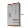 Guarda-Roupa Solteiro Palermo 4 Portas 2 Gavetas 100% Mdf Lunar/Nogueira - Doripel Móveis