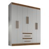 Guarda-Roupa Solteiro Napoli 6 Portas 2 Gavetas 100% Mdf Lunar/Nogueira - Doripel Móveis