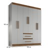 Guarda-Roupa Solteiro Napoli 6 Portas 2 Gavetas 100% Mdf Lunar/Nogueira - Doripel Móveis