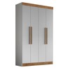 Guarda-Roupa Solteiro Melbourne 4 Portas 2 Gavetas 100% Mdf Lunar/Nogueira - Doripel Móveis