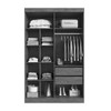 Guarda-Roupa Solteiro Melbourne 4 Portas 2 Gavetas 100% Mdf Lunar/Nogueira - Doripel Móveis