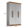 Guarda-Roupa Solteiro Melbourne 4 Portas 2 Gavetas 100% Mdf Lunar/Nogueira - Doripel Móveis