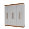 Guarda-Roupa Casal Darwin 6 Portas 4 Gavetas 100% Mdf Lunar/Nogueira - Doripel Móveis