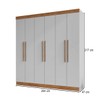 Guarda-Roupa Casal Darwin 6 Portas 4 Gavetas 100% Mdf Lunar/Nogueira - Doripel Móveis