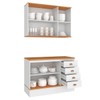 Cozinha Compacta Aspen 5 Portas 4 Gavetas com Tampo Branco/Cinamomo - Fellicci