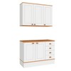 Cozinha Compacta Aspen 5 Portas 4 Gavetas com Tampo Branco/Cinamomo - Fellicci