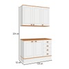 Cozinha Compacta Aspen 5 Portas 4 Gavetas com Tampo Branco/Cinamomo - Fellicci